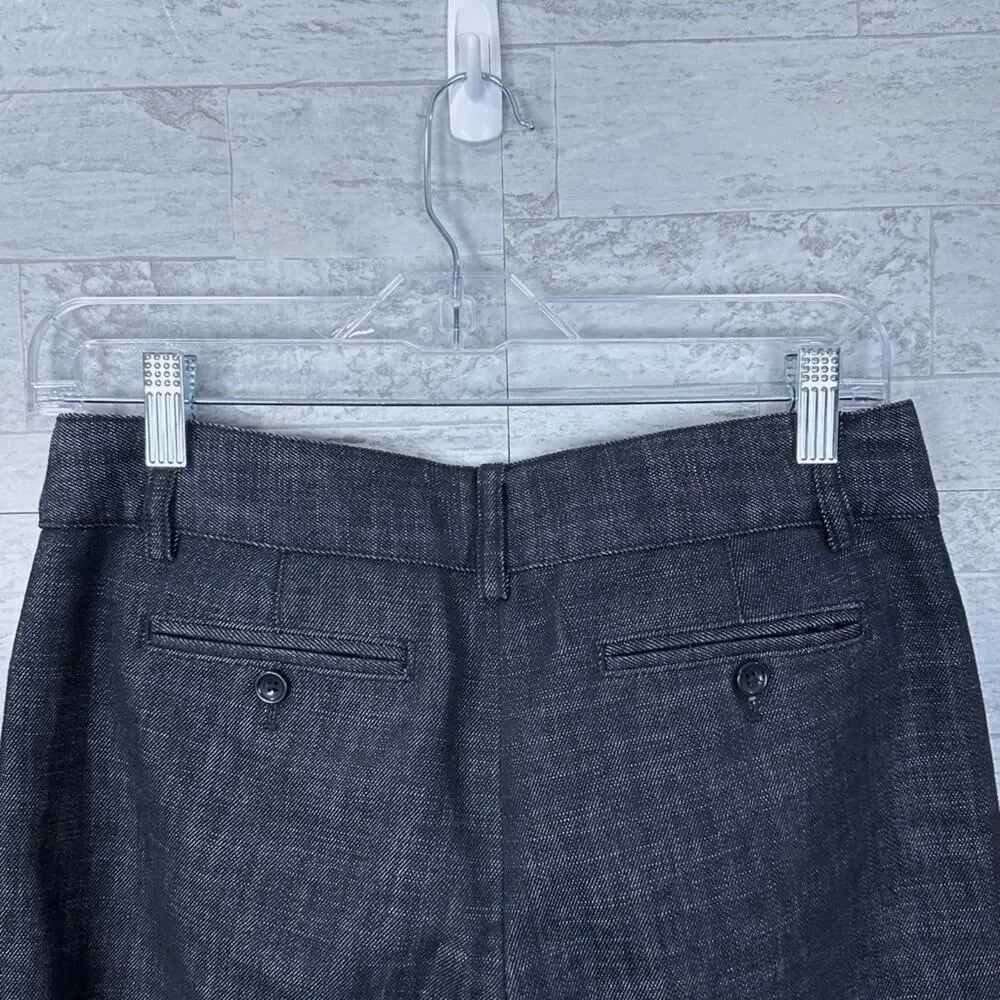 Express Editor wide leg denim trouser gaucho crop pants - Picture 3 of 6